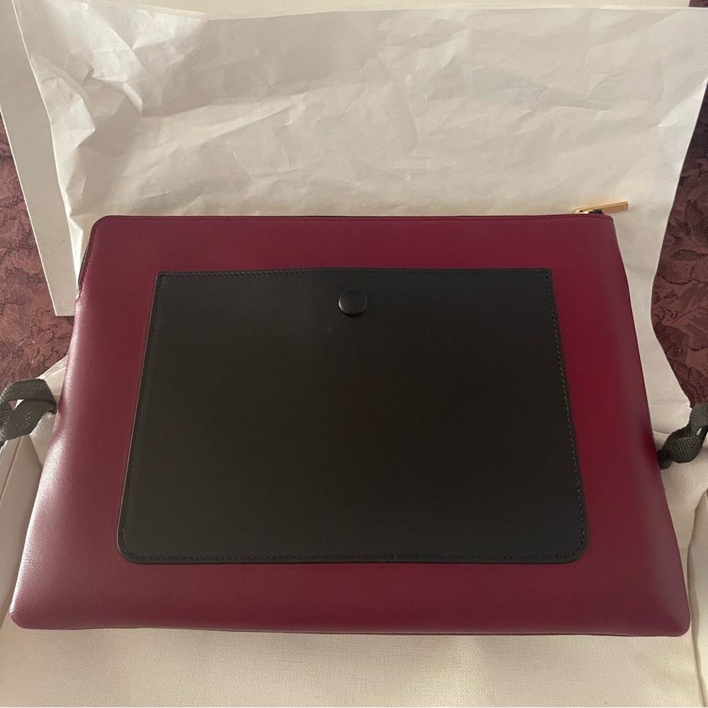Celine rich burgundy lambskin clutch, NWT, unworn, original packaging